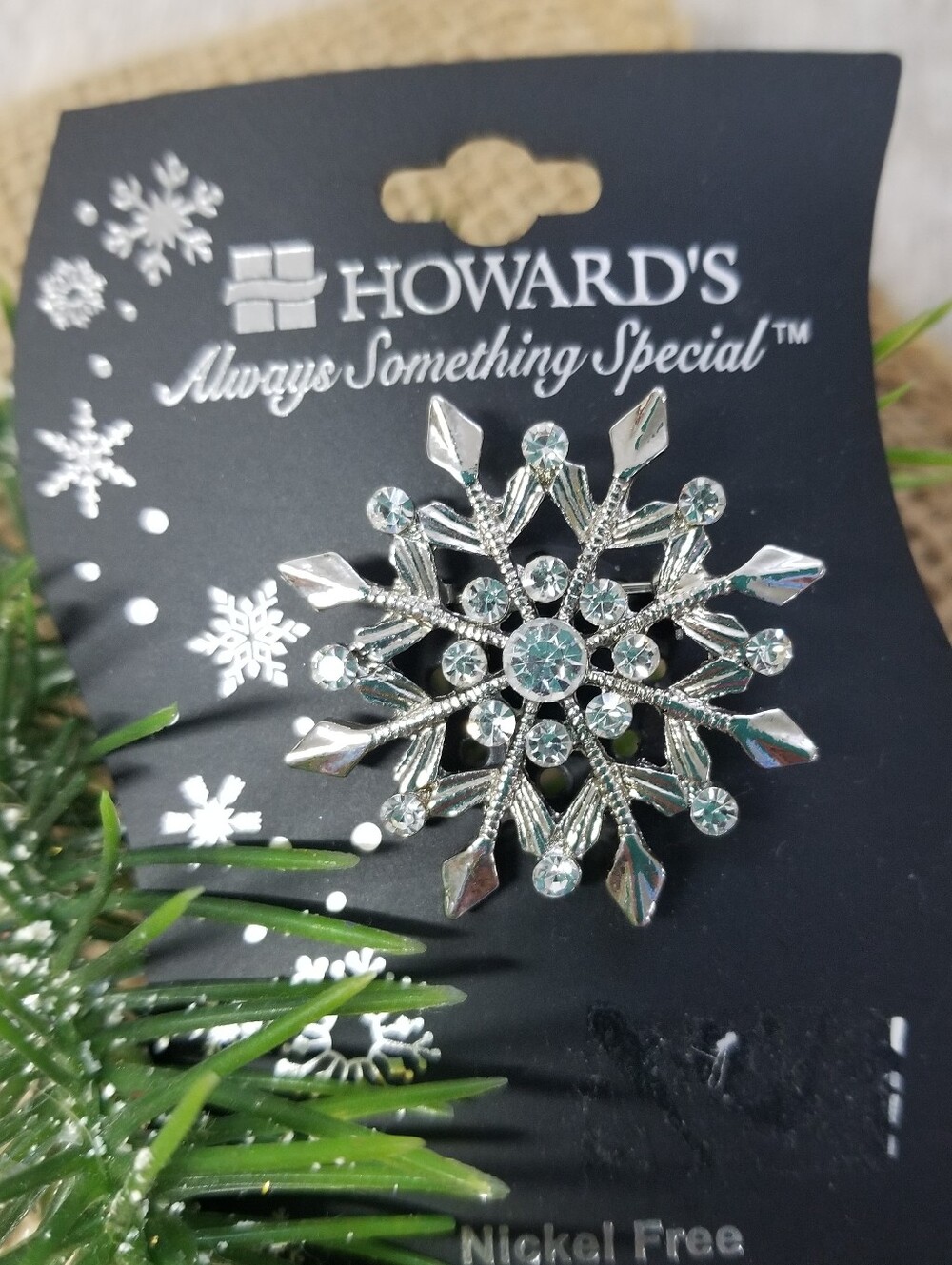 Intricate Snowflake W/ Clear Rhinestones  Brooch